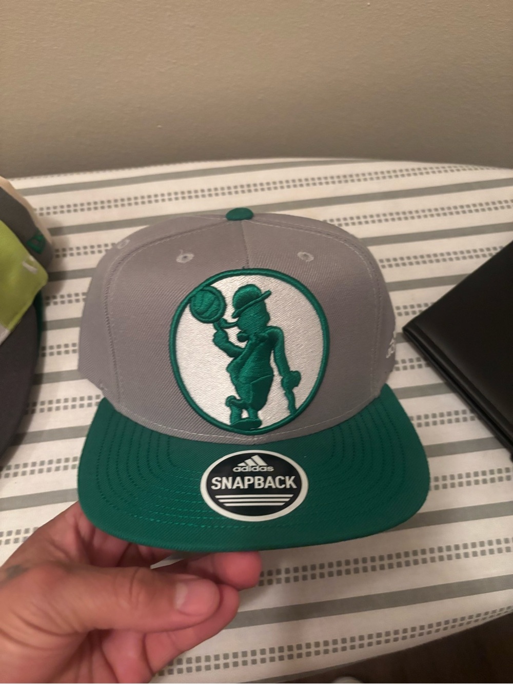 Adidas Boston Celtics Snapback Hat Gray/Green NBA One Size  Adidas Snapback Hat